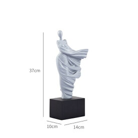オブジェ 【37cm-ダンサー-グレー】女神彫刻アート樹脂彫像北欧ホームアクセサリーリビングルームデコレーションオフィスデスクモデルお正月ホームデコレーションギフト 【37cm-Dancer-Grey】Goddess Sculpture Art Resin Statues Nordic Home Accessories Living Room Decor