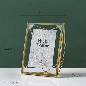 オブジェ 【ゴールデンハイト20cmE】フォトフレーム北欧デスクトップデコレーションギフトメタルフォトフレームクリエイティブガラスクリップモダンドライフラワープラントフレームホームデコレーション 【Golden-height 20cm E】Photo Frame Nordic Desktop Decoration Gift