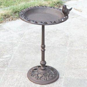 K[fjO fpȒF̒S̗Ă钹̉aÅۂ̃x[Xt@[nEX̃ANZg̃z[K[fo[hoX Rustic Brown Cast Iron Standing Bird Feeder Big With Hollow