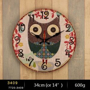 K[fjO y3409zBe[W34cmی^ؐǊ|vArAԍƒǂƂ̊yԃhvg14C`v y3409zVintage 34cm Round Home Decor Wooden Wall Clock With Arabic 