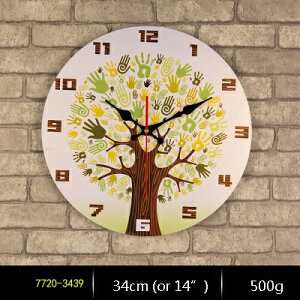 ガーデニング 【3439】ヴィンテージ34cm丸型室内装飾木製壁掛け時計アラビア語番号と仲良しとの楽しい時間ロンドンプリント14インチ時計 【3439】Vintage 34cm Round Home Decor Wooden Wall Clock With Arabic 