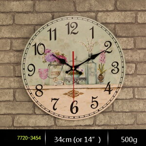 K[fjO y3454zBe[W34cmی^ؐǊ|vArAԍƒǂƂ̊yԃhvg14C`v y3454zVintage 34cm Round Home Decor Wooden Wall Clock With Arabic 