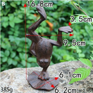 K[fjO yBz[^X[tx[X̃Be[WSJG̒u[bp̉Ƃ̒̑̑fpȓ̒ yBzVintage Cast Iron Footed Standing Frog Figurines With Lotus Lea
