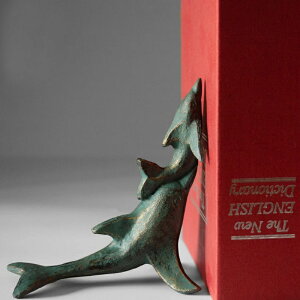 K[fjO S[hO[CJSubNGhyA[sABe[Wz[ItBX㑕CJuubN[bNz_[ Gold Green Dolphin Cast Iron Bookend Pair European Vi
