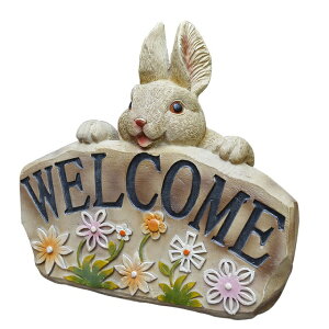 K[fjO yBe[WCG[zETM̉OK[fEFJTC|WAƃsNCG[O[̉Ԃ̒ yVintage YellowzRabbit Outdoor Garden Statu