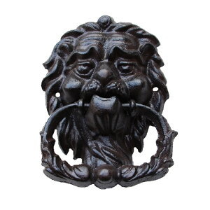 K[fjO yfpzSʌփmbJ[CItFCXfUChKdグ12.5x17cmH_Ƃ̒呕pAJX^C yblack rusticzBlack Cast Iron Front Door Knocker Lion Face Design Rustpr