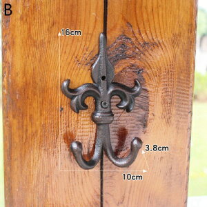 K[fjO yBzgȒSt[fXǊ|nK[2tAeB[NfpȉƂ̒̕ǑtbN4fUC yBzRetro Cast Iron Fleur De Lis Wall Hook With Two Hangers Handmade