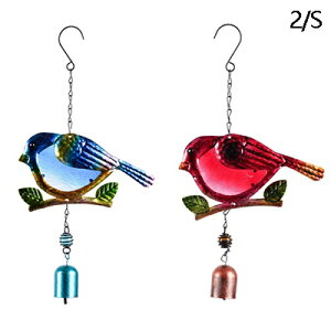 K[fjO y2_ZbgzԓSKXo[hK[fEBh`CnhNtg֋A[gh[z[EBhEO݂ yset of 2zBlue Red Iron Glass Bird Garden Wind Chim