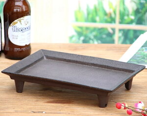 K[fjO gőfpȒ`̒S[gCA4̗rtĂ܂z[e[ȗ̃G{XHꂽ Retro Rustic Rectangle Cast Iron Storage Tray With Four St