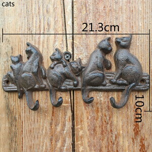 K[fjO yLzSfpȃEH[tbN6LƂ̑L[z_[^I[KiCU[Lb`oXnbgobOR[g^I[bN ycatszCast Iron Rustic Wall Hooks 6 Cats Home De