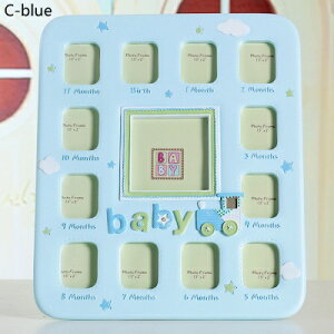 K[fjO yCu[zsNu[1N̐Ԃ̎̃tHgt[[bp̉Ƃ̑ۂ̗̒܂̎Ԃ̐Ԃ̊z yC bluezPink Blue My First Year Baby's Resin Photo Frame