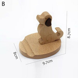 K[fjO yBž`̃i`uigѓdbz_[_킢̒ufUCz[ItBXؐgѓdbT|[g yBzDog Shape Natural Beech Mobile Phone Holder Modern Cute Anim