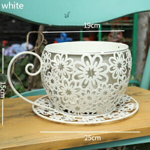K[fjO yzԃACAv^[^R[q[Jbv^e[uAؔnht_ƃJg[K[fԕr ywhitezBlue White Hollow Flowers Iron Planters Metal Coffee Cup 