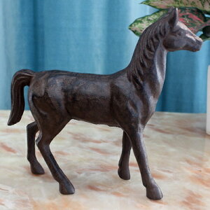 K[fjO yAeB[Nz[sABe[WfpȒSn̒uz[K[f㑕wr[^ yantiquezEuropean Vintage Rustic Cast Iron Horse Figurines Home Garden Ta