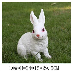K[fjO ystyle2-WhitezAEghAK[fV~[VETMctuH|Őiϑ ystyle2-WhitezOutdoor Garden Simulation Animal Sculpture Resin White Rabbit Ornaments Ki