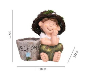 K[fjO ystyle2zq̓IȖ̏ё킢Xql`t[|bgiOoRj[uH|i ystyle2zPastoral Cartoon Portrait Cute Straw Hat Doll Fleshy Flower Po