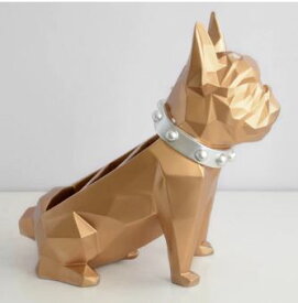 リモコン 収納 リモコンラック おしゃれ リモコンスタンド スマホスタンド ペン立て スマホ収納/犬 フレンチブル Gold/ゴールド 金色 [送料無料 輸入品] 犬グッズ 飾り 装飾 インテリア雑貨 リビング 寝室 部屋