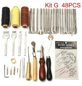 レザークラフト 工具 セット キット 糸 手芸キット 手芸用品 ハンドメイド キット 大人 手作りキット レザークラフトツール 48ピース Kit G 48pcs [送料無料 輸入品]