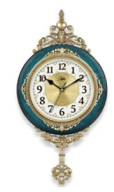 振り子時計 壁掛け 掛け時計 壁掛け時計 レトロ風 アンティーク風デザイン ブルー/4 [送料無料 輸入品] おしゃれ 北欧風 ロココ風