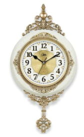 振り子時計 壁掛け 掛け時計 壁掛け時計 レトロ風 アンティーク風デザイン ホワイト/6 [送料無料 輸入品] おしゃれ 北欧風 ロココ風