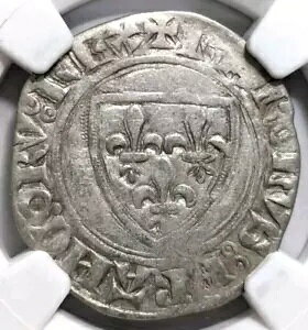 �V������ 6 �� �t�����X �V���o�[ �u���� �O�G�i�[�� 1380-1422 NGC VF30 ���W�����k �_���N����
