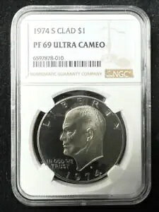 1974 S AC[n[ ACN Nbh $1 h PF69 Eg JI UCAM DCAM NGC SKU 3297