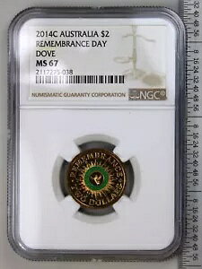 2014 C �~���g�}�[�N $2 Green Dove Remembrance NGC MS 67 ���������\