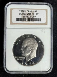 1974 S AC[n[ ACN Nbh $1 h PF69 Eg JI UCAM DCAM NGC SKU 3242