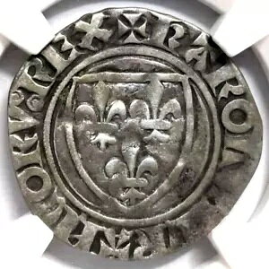 �V������ 6 �� �t�����X �V���o�[ �u���� �O�G�i�[�� 1380-1422 NGC VF35 ���W�����k �_���N����