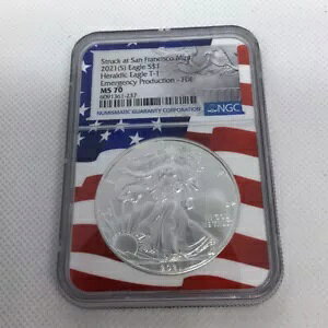 2021(S) Eagle 5$1 Heraldic Eagle T-1 MS70 �ً}���Y