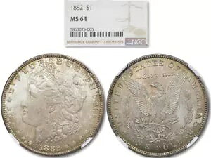�ƂĂ��f�G�ȃg�[�j���O 1882 ���[�K�� �V���o�[ �_���[ $1 NGC MS-64 KVE Investments LLC
