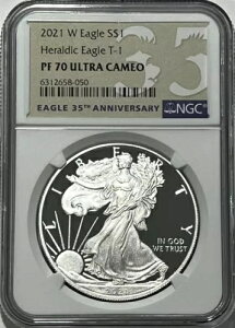 2021 W $1 T-1 NGC PF70 �E���g�� �J���I �v���[�t �V���o�[ �w�����f�B�b�N �C�[�O�� �^�C�v 1 35 ���N