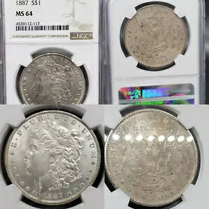 ���ɑf���炵�� 1887 �����K�� �V���o�[ �_���[ $1 NGC MS-64 KVE Investments, LLC