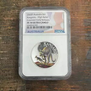 2022-P $1 �I�[�X�g�����A �J���K���[ - �n�C�����[�t �J���[�� - ���������[�X NGC PF70 Ult