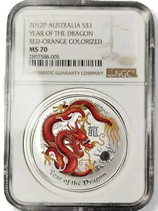 2012 P I[XgA S$1 YEAR OF THE DRAGON bhIWJ[ NGC MS70