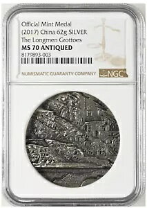 NGC MS70 ���� 2017 ����ΌA �A���e�B�[�N �V���o�[ ���_�� 62g COA ??�ΌA