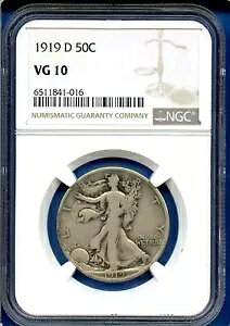 1919 D NGC VG10 �E�H�[�L���O ���o�e�B �n�[�t�_���[ 50c �č������ǋ�� 1919-D VG-10
