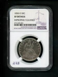 1858 O US ȃn[t_[ .50 50c NGC XF ڍׂ͕sK؂ɐς fGł!