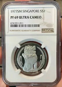 1977 シンガポール 1 ドル銀貨 NGC PF 69 UC