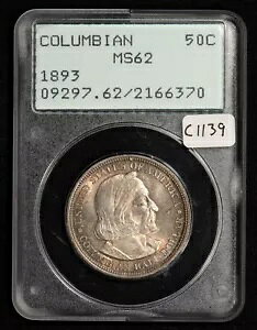 1893 50c RrALOn[t_[ - g[ PCGS MS 62 - C1139
