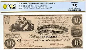 1861 �N $10 ��R T-28 PF-3 �m�[�g - PCGS VF25!���ǂ��^�C�v�I