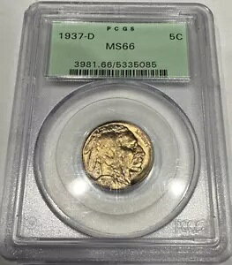 1937 D obt@[ jbP 5C US RC PCGS MS66 OGH I[h O[ z_[