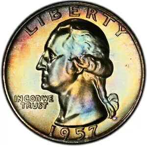 PR66 1957 25C ���V���g�� �V���o�[ �v���[�t �N�H�[�^�[�APCGS Trueview - ���C���{�[ �g�[��