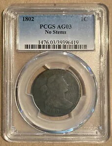 1802 PCGS AG03 �h���[�v �o�X�g ���[�W �Z���g 1c - �X�e���Ȃ�