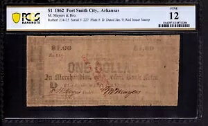 1862 �N $1 M. ���C���[�Y & �u���U�[�t�H�[�g �X�~�X �V�e�B �A�[�J���\�[ �p�~���ꂽ�X�N���v�g�m�[�g PCGS F 12