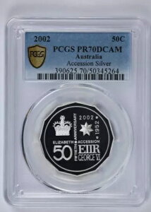 2002 NI[XgA QEII 50c GUxX 50 NLO - PCGS PR 70 DCAM
