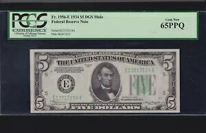 US 1934 $5 FRN ���b�`�����h DGS �~���[�� FR 1956-E PCGS 65 PPQ GEM CU (114)