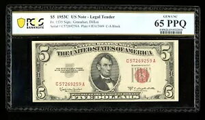 DBR 1953-C $5 �@���ΐ_��1535 PCGS-B 65 PPQ �V���A�� C57269259A