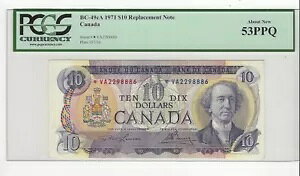1971 BOC BC-49cAA$10 Law/Bou SN# *VA 2298886 PCGS AU-53 PPQ Repl Note
