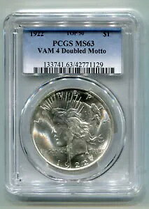 1922 HOT 50 VAM 4 �_�u�� ���b�g�[ �s�[�X �V���o�[ �h�� PCGS MS63 �v���~�A���i�� PQ